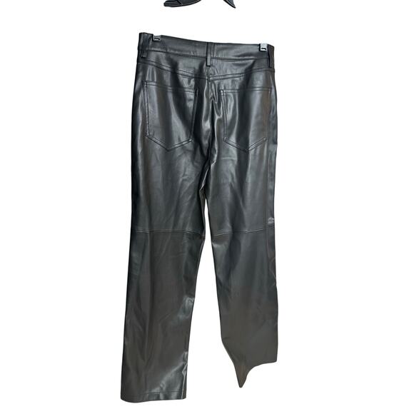 Mango Pants - Mango Black Straight Leather Pants - Size 4 - NEW